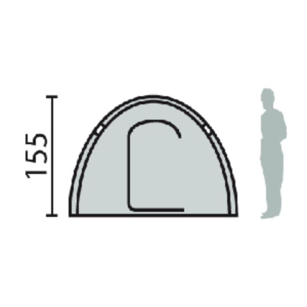 Self-supporting Atlanta tent with durable acrylic-coated polyester fabric.