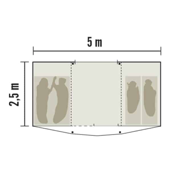 Bora Bora tent interior layout dimensions