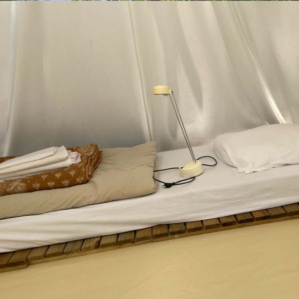 Interior view of the Indiana Cotton tent with spacious floor area.