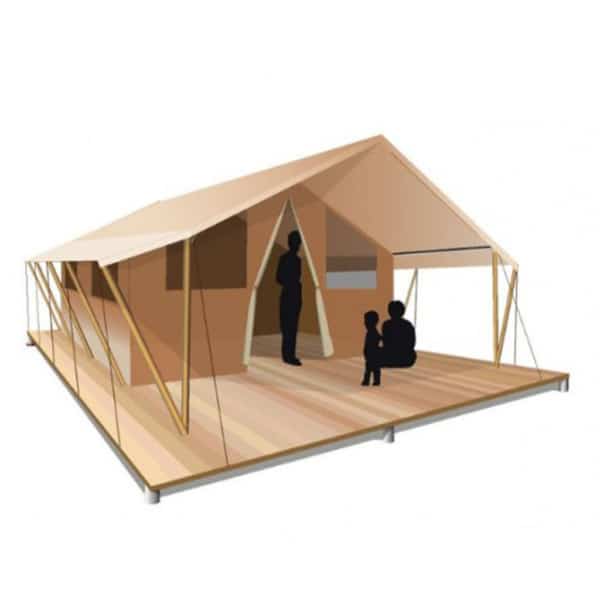 Steel and wood framed Classic 400 Permanent tent designed for permanent installations.
