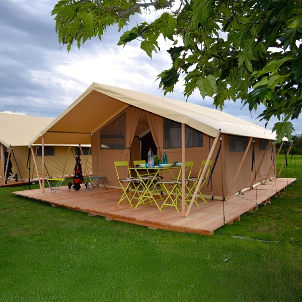 Durable Classic 400 Permanent tent made from waterproof, breathable canvas.