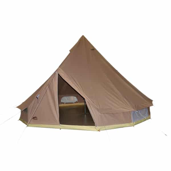Durable bell tent for holiday camps, youth centers, and group events.