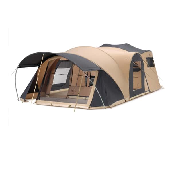 Mesh panel for improved ventilation in MERCURY folding caravan.