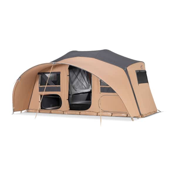 MONACO trailer tent with under-bed storage and durable steel frame.